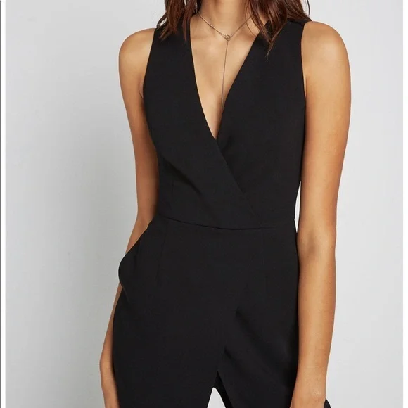 BCBGeneration Sleeveless Faux-Wrap Jumpsuit - Picture 2 of 6